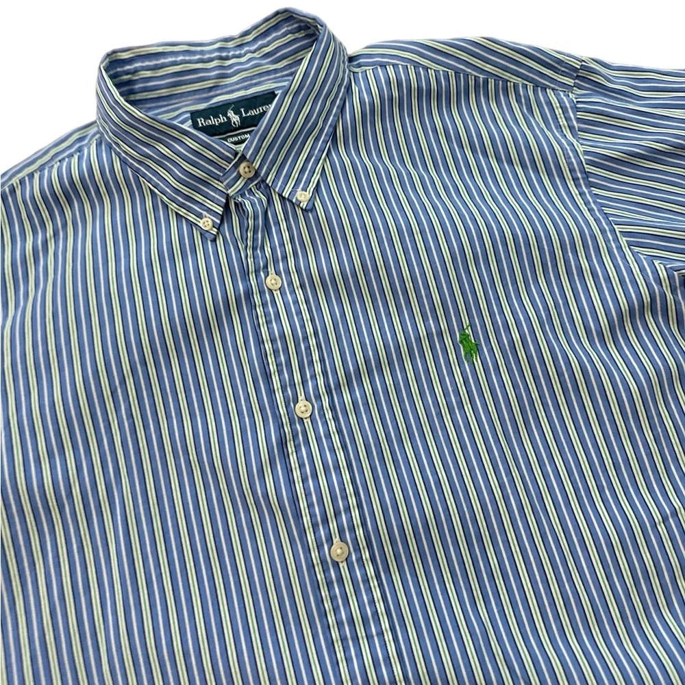 Polo Ralph Lauren Men’s Size XXL‎ Long Sleeve Button Up Shirt Blue/Green/White